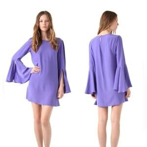 Elizabeth & James Womens Mabel Bell Sleeve Silk Dress XS